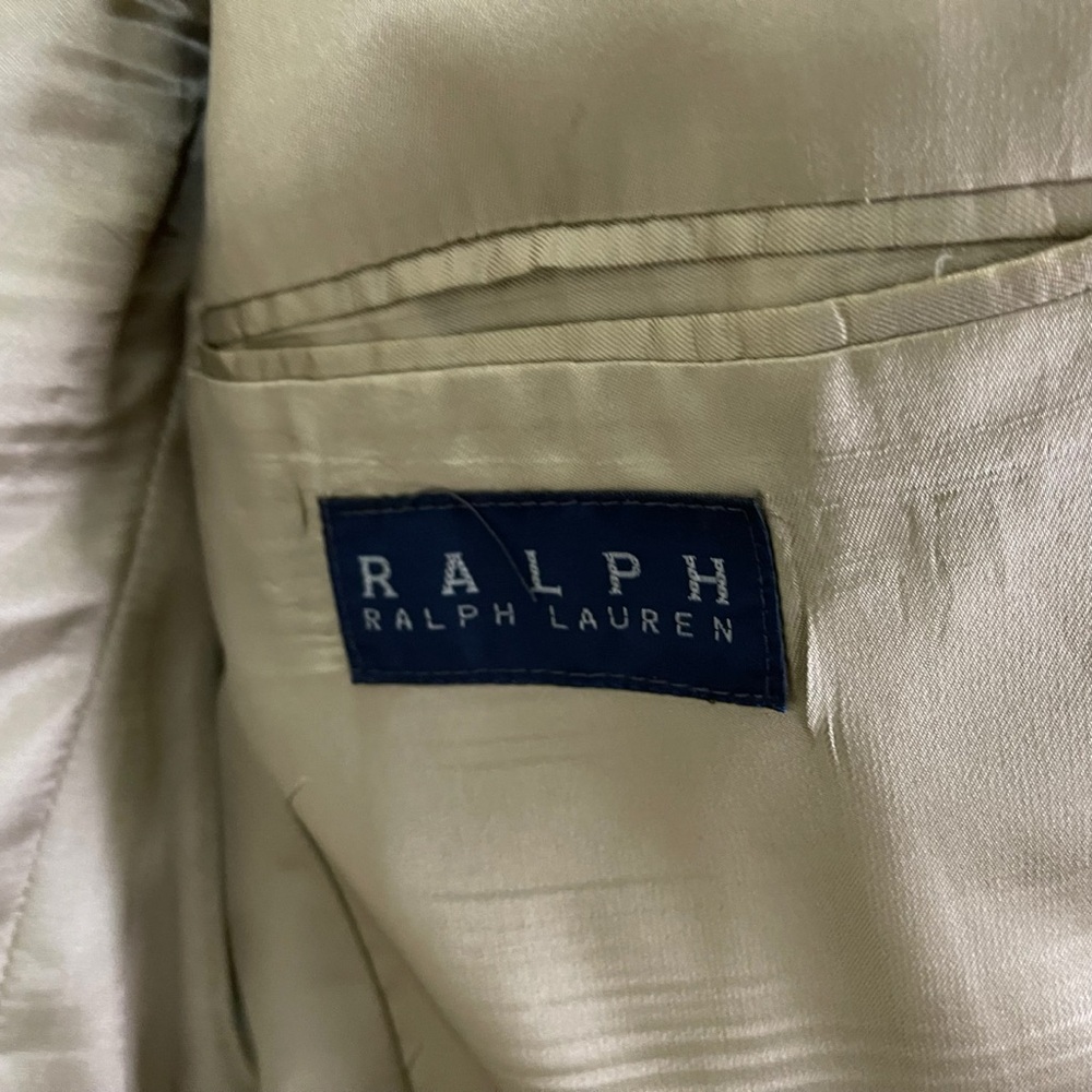 Ralph Ralph Lauren Blazer Men’s 42R Beige Silk Wool Blend Houndstooth Two Button - Picture 5 of 11